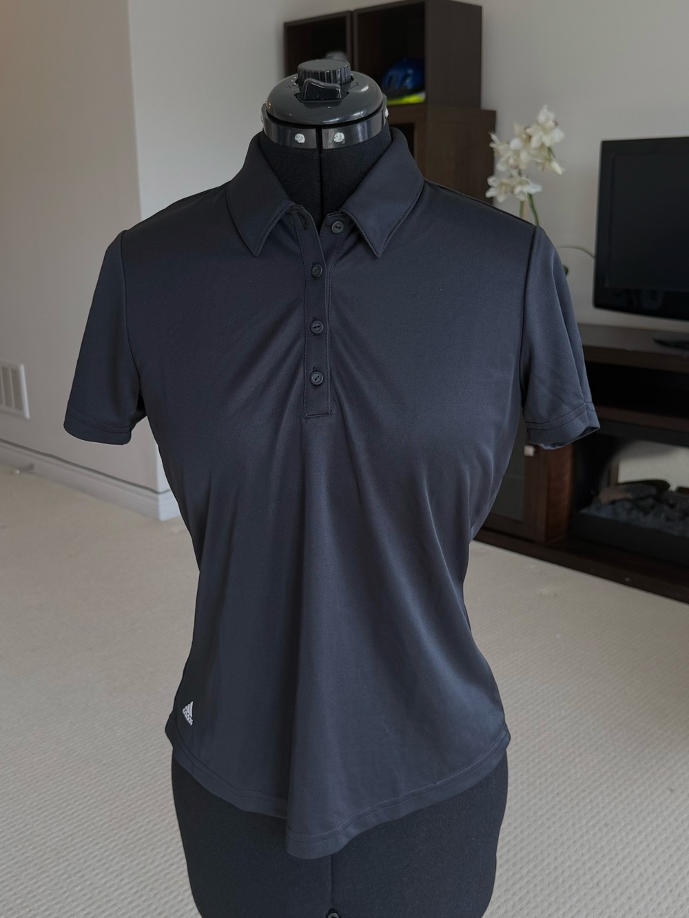 Adidas Women's Solid Black Performance Polo Shirt